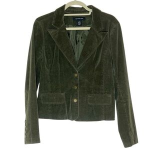 Calvin Klein corduroy blazer forest green size L -wear @ elbow